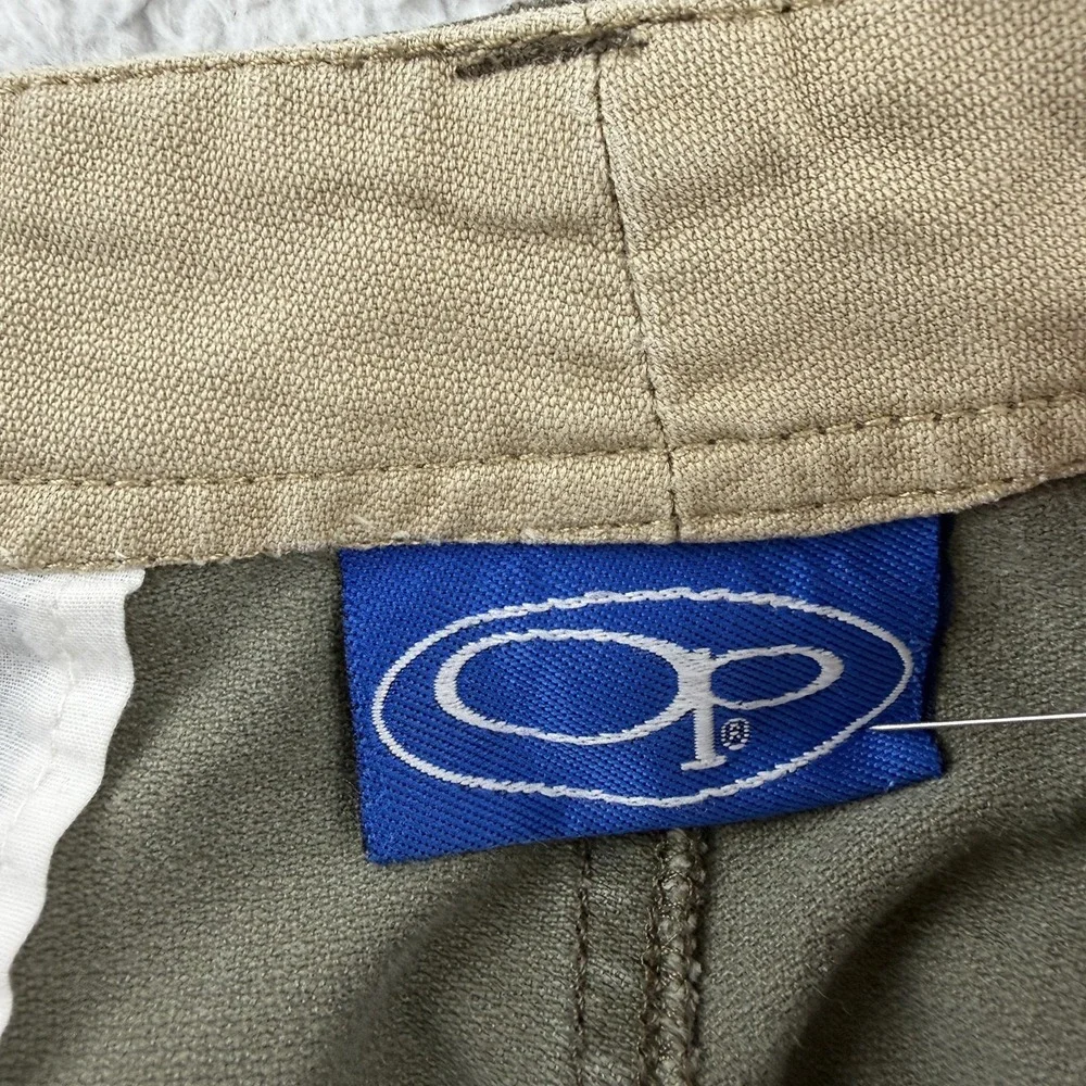 Ocean Pacific Cargo Shorts Mens 36 Green Cotton Canvas Y2K Hiking Utility VTG